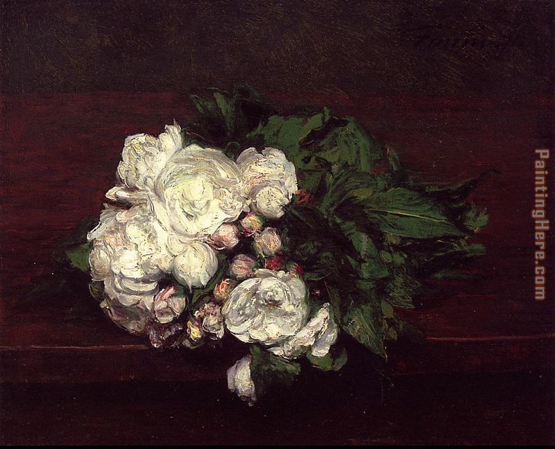 Flowers White Roses painting - Henri Fantin-Latour Flowers White Roses art painting